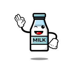 cute milk bottle cartoon character