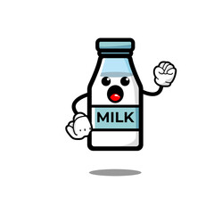 cute milk bottle cartoon character