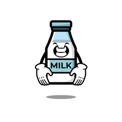 cute milk bottle cartoon character