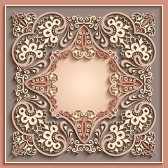 Abstract vector ornamental nature vintage frame.