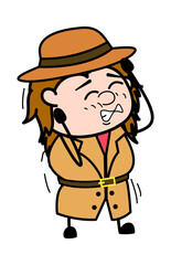 Annoyed Investigator Cartoon