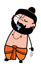 Soul Leaving Pandit Body Cartoon