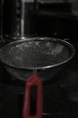 strainer kept on a professional kitchen.