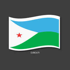 Djibouti flag Vector waving with flags.	
