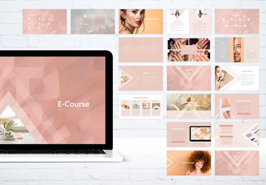 Peach Color Digital E-Course Presentation Layout
