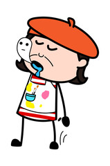 Soul Leaving Artist Body Cartoon