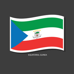 Equatorial Guinea flag Vector waving with flags.	