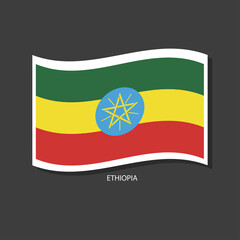 Ethiopia flag Vector waving with flags.	