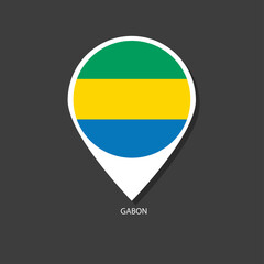 Gabon flag Vector marker with flags.