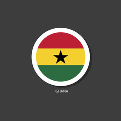 Ghana flag Vector circle with flags.	