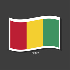 Guinea flag Vector waving with flags.	