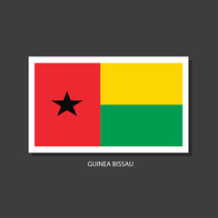 Guinea-Bissau flag Vector Square Icon.	