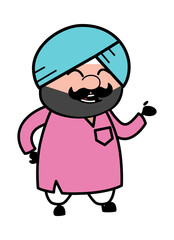 Cute Sardar Cartoon Arguing