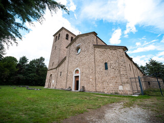 Fototapeta na wymiar San Vincenzo al Volturno is a historic Benedictine monastery, Castel San Vincenzo and Rocchetta a Volturno, Isernia, Molise, Italy