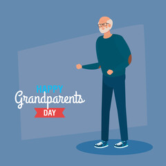 happy grand parents day with cute grandfather