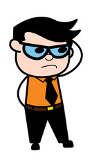 Cartoon Businessman thinking in Confusion