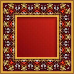 Abstract vector ornamental nature vintage frame.