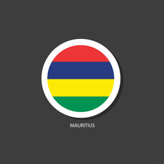 Mauritius flag Vector circle with flags.