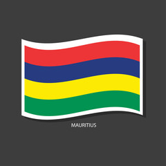 Mauritius flag Vector waving with flags.	
