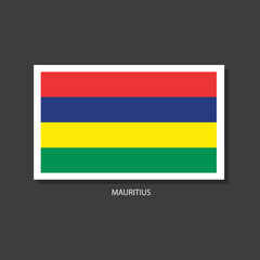 Mauritius flag Vector Square Icon.