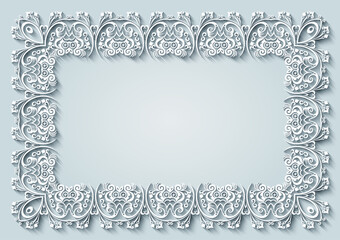 Abstract vector ornamental nature vintage frame.