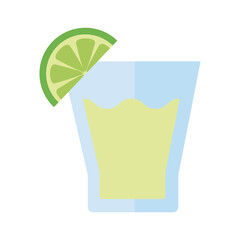 glass with drink of lemon flat style icon
