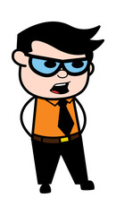 Worried Cartoon Businessman Talking