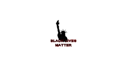
Representation of the statute of freedom in black, "Black lives matter" written below. Symbol of respect and equality between races, in the face of the latest injustices