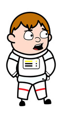 Worried Cartoon Astronaut Talking
