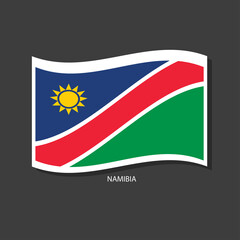 Namibia flag Vector waving with flags.	