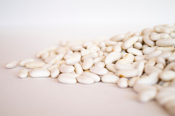 a collection of  white beans with a clear white background