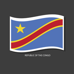 Republic of the Congo flag Vector waving with flags.	