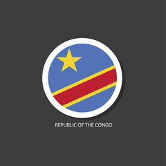 Republic of the Congo flag Vector circle with flags.