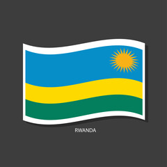 Rwanda flag Vector waving with flags.	