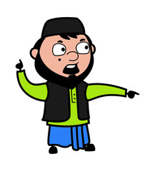 Blaming Muslim Man Cartoon