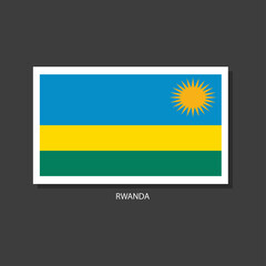 Rwanda flag Vector Square Icon.	