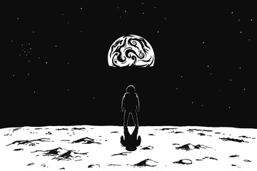 Astronaut looks to Earth © Galacticus