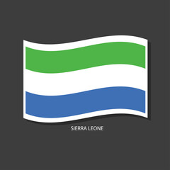 Sierra Leone flag Vector waving with flags.	