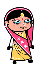 Cartoon Indian Woman Crying