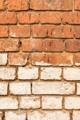 brick red wall texture. background of a old brick house.