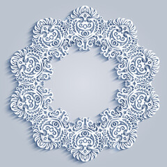 Abstract vector ornamental nature vintage frame.