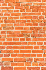 brick red wall texture. background of a old brick house.