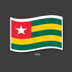 Togo flag Vector waving with flags.	
