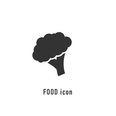 Broccoli icon in flat style on white