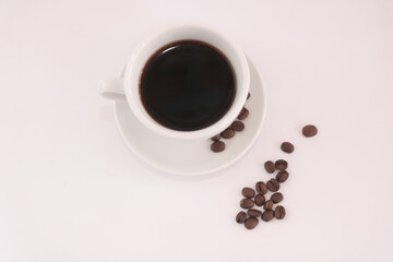 coffee in white cup top view