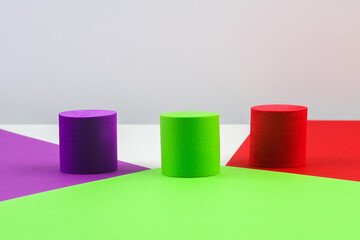 Colored paper in geometric. Bright color paper texture background. Trend colors, geometric paper background. Colorful soft paper background.