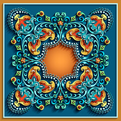Abstract vector ornamental nature vintage frame.