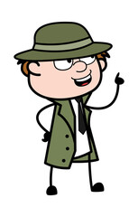 Cartoon Spy Talking Happy