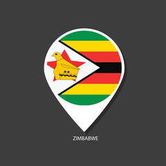 Zimbabwe flag Vector marker with flags.	