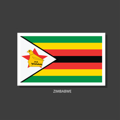Zimbabwe flag Vector Square Icon.	
